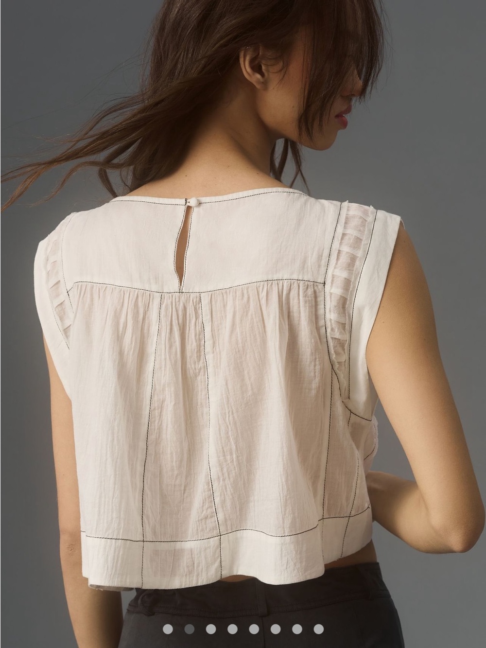 By Anthropologie Cream Ivory Babydoll Sleeveless Tank - Picture 4 of 15